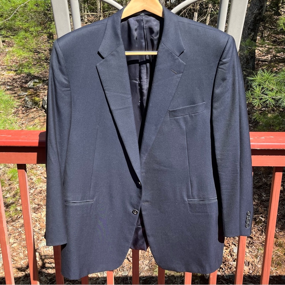 Hickey Freeman Madison Black 50L Loro Piana Tasmanian Super 130’s Sport Coat USA
